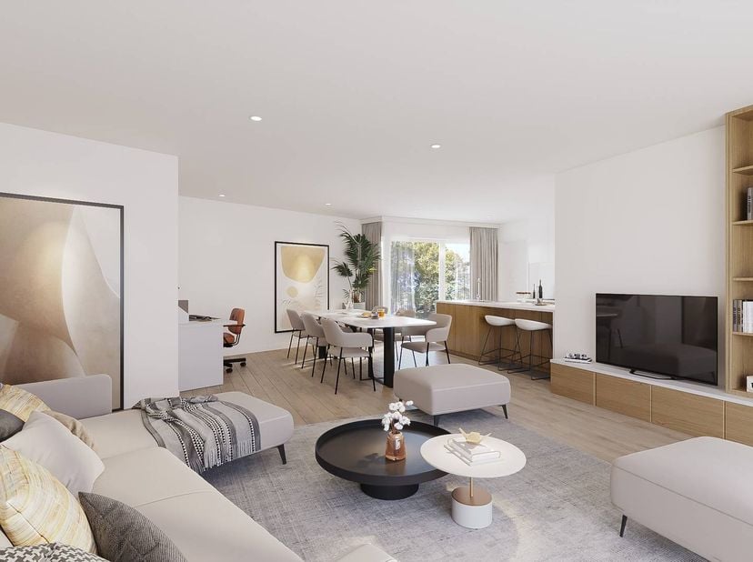 De luxueuze appartementen met 2 slaapkamers beschikken over een oppervlakte variërend van 85m² tot 133m². Het penthouse met 3 slaapkamers heeft zelfs