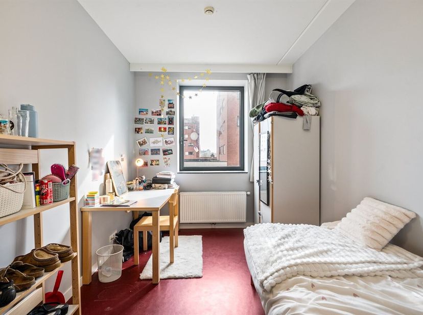 Deze gemeubileerde kamer is uitstekend gelegen aan de Vaart, op korte afstand van het centrum van Leuven en vlakbij een park. Dankzij de vlotte verbin
