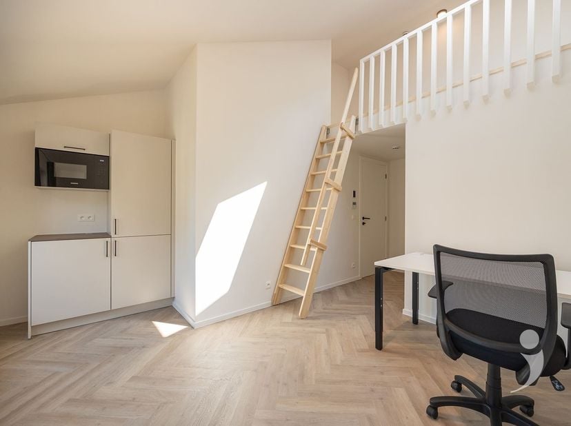 Découvrez cette chambre d'étudiant moderne dans un projet de rénovation de qualité, située dans la Vaartstraat au cœur de Louvain. Le bâtiment a été e