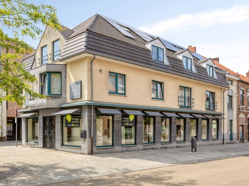 Deze ruime gelijkvloerse handelsruimte van +- 201 m² geniet van een uitstekende zichtlocatie in het bruisende winkelcentrum van Beringen. Dankzij de h