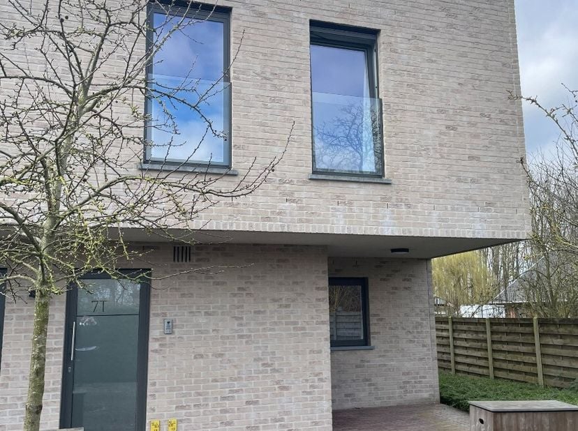 Ledegem - Lichtrijk appartement op de eerste verdieping te huur.Indeling:Inkomhal, woonkamer, open keuken, berging (wasplaats), badkamer, apart toilet