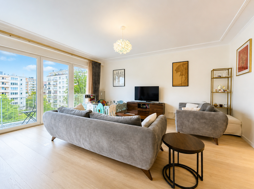 UCCLE - À deux pas de la Place Brugmann, entre le Bois de la Cambre et le rond-point Winston Churchill, superbe APPARTEMENT de réception entièrement r