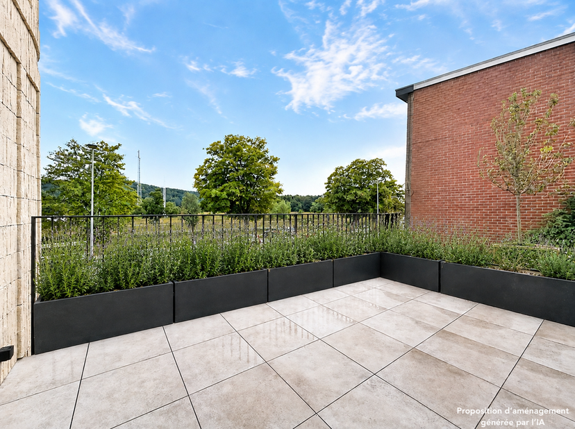Bel appartement neuf avec vue ! Situé au 1er étage, cet appartement neuf bénéficie d’une agréable vue sur l’Ourthe, tout en étant situé hors zone inon