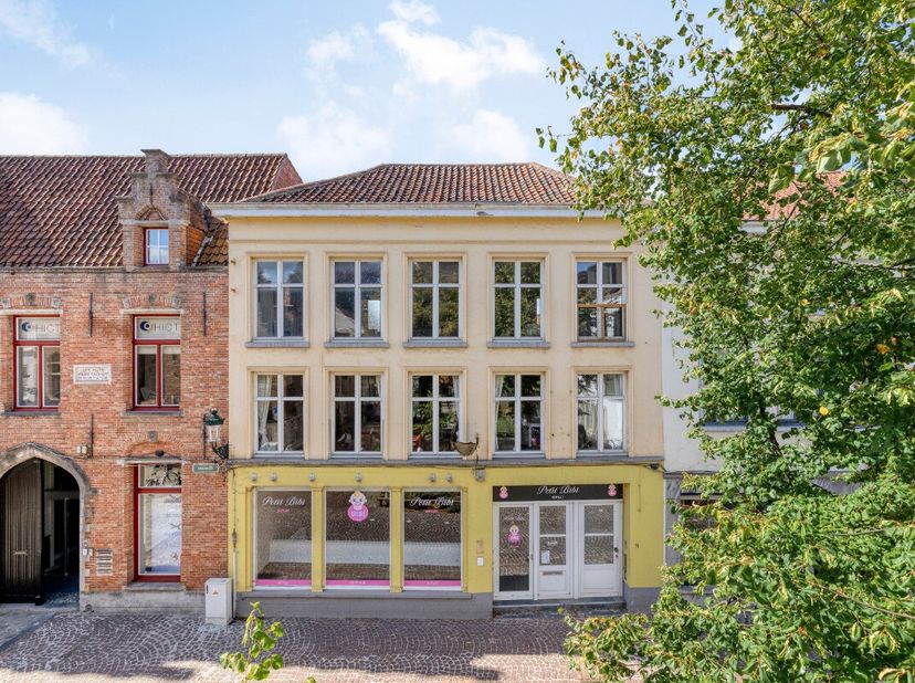In het bruisende hart van Brugge, op de levendige Ezelstraat met prachtig uitzicht op het Achiel Van Ackerplein, ontdekt u dit uitzonderlijke eigendom