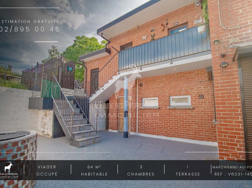 Bewoond appartement met levenslange lijfrente te koop met TERRAS in MARCHIENNE-AU-PONT<br />
Referentie van het bureau: V6031-1455<br />
Virtuele rond