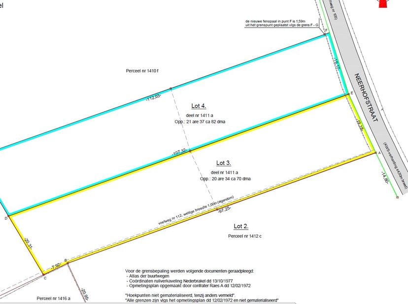 UITZONDERLIJKE BOUWGROND (GEEN BOUWVERPLICHTING) -<br />
Deze bouwgrond (lot 4 in blauwe kleur) voor open bebouwing is gelegen in het landelijke Brake