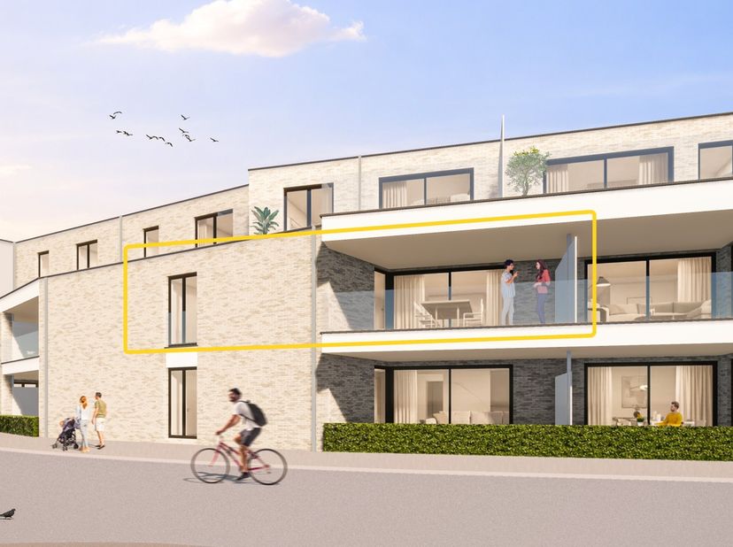 APPARTEMENT 1.5 (Verdieping 1)<br />
- Opp. app.: 117 m²<br />
- Terras: 18 m²<br />
<br />
INDELING:<br />
Inkomhal, ruime woonkamer met open keuken,