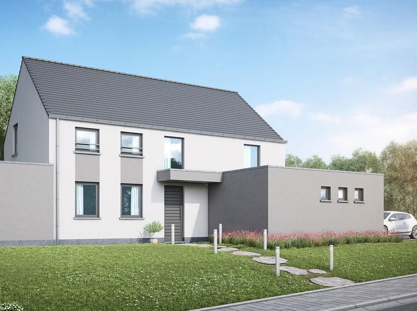 VILLA 4 FAÇADES PEB A+ HAUTE PERFORMANCE ÉNERGÉTIQUE &amp;amp; QUALITÉ TRADITIONNELLE <br />
Découvrez ce projet de villa 4 façades à l’architecture soign