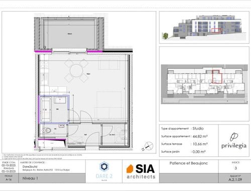                                         Studio avec coin lit à vendre à Glain, € 173.062
