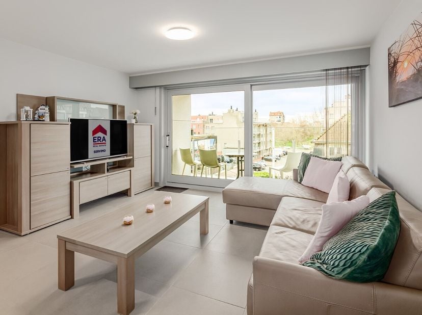 Te huur : Instapklaar appartement met 2 slaapkamer met zonneterras nabij het strand en de winkels van Oostduinkerke-Bad op de 3e verdieping. Indeling