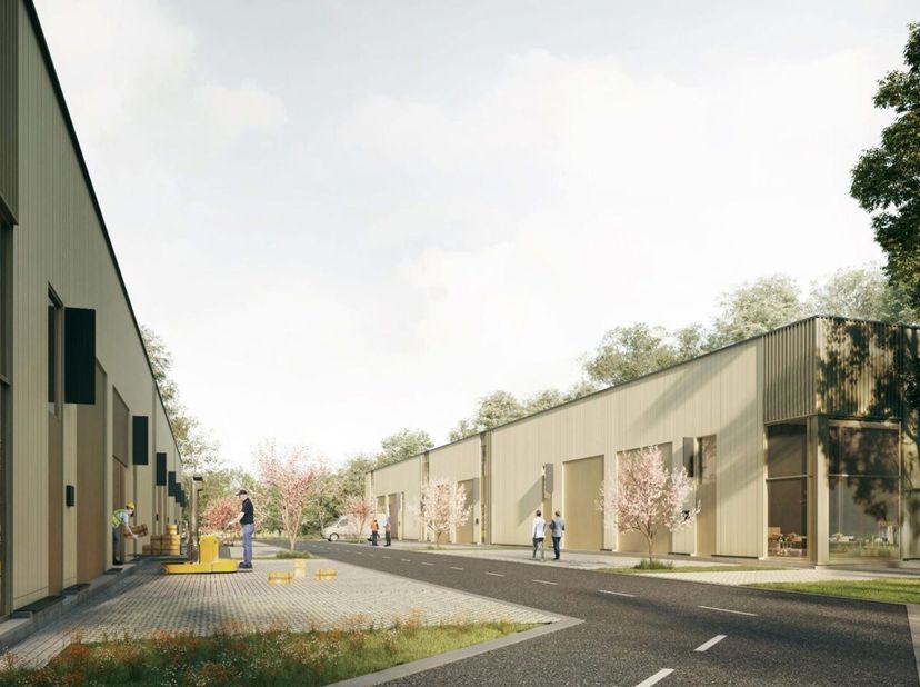 Moderne en functionele KMO-unit gelegen op het kwalitatieve bedrijvenpark Hoge Molen aan de Ambachtenlaan te Diest.<br />
Het project bestaat uit slec