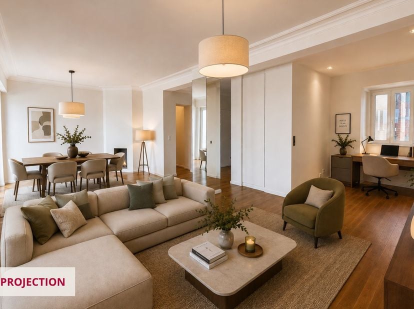 Expat Housing biedt u dit prachtige, ongemeubileerde appartement van 116 m² + 15 m² balkon en terras aan, gelegen in een mooi, goed geïsoleerd gebouw
