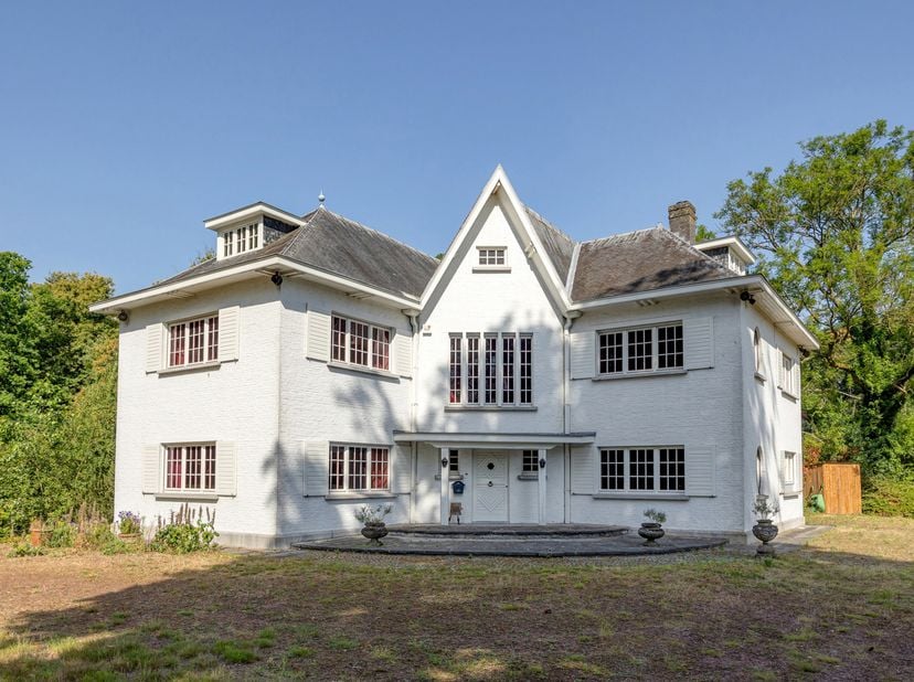Superbe karaktervolle villa bereikbaar via dreef met oprijlaan in een prachtig parkdomein ca. 26.801m² met vijver, bos, hoogstammige bomen waaronder d