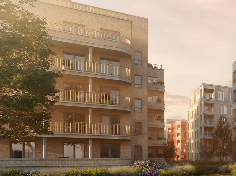 Telefoon: 02 318 18 08 - Het Park Lane - Courtyard II project bestaat uit 11 gebouwen in Tour &amp;amp; Taxis, waaronder dit gebouw, Liberty genaamd, dat