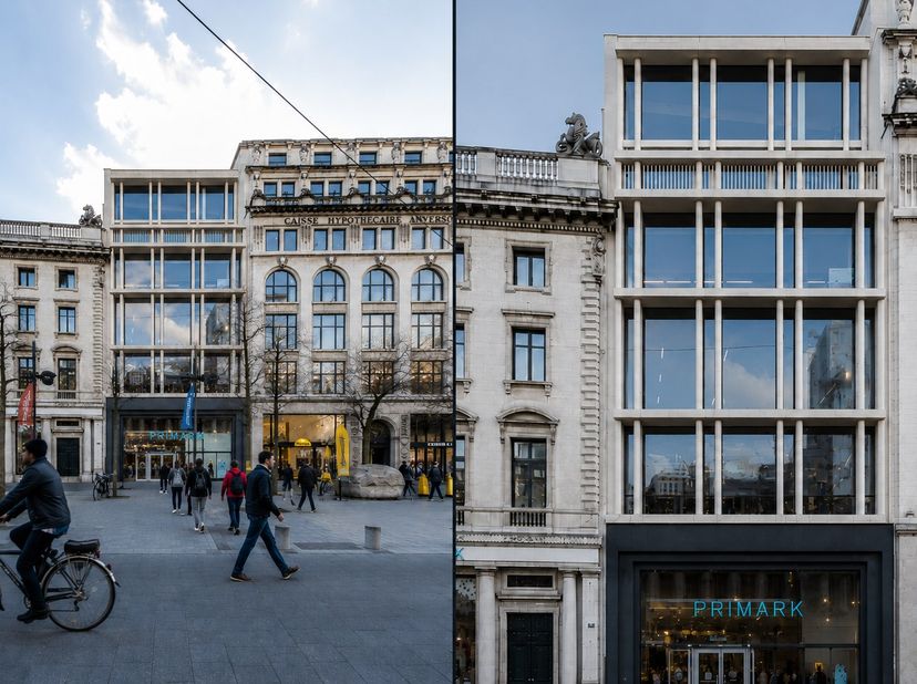 Gelegen aan de Meir geniet het gebouw van een uitzonderlijk centrale ligging. Medewerkers en bezoekers profiteren van een uitstekende bereikbaarheid v
