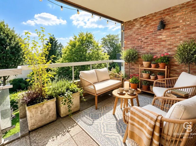 Licht appartement met drie gevels van ca. 95 m², gelegen op de 3e verdieping van 4. Het bestaat uit een hal, woon-/eetkamer (ca. 33 m²), aparte ingeri