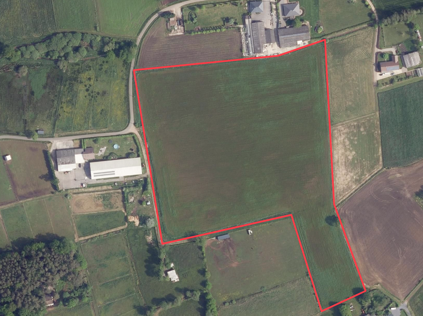 Diverses parcelles de terrain, appelées localement « Langdonken aan den loop » et « Beningstraat ».<br />
Conformément au titre et au cadastre actuel,