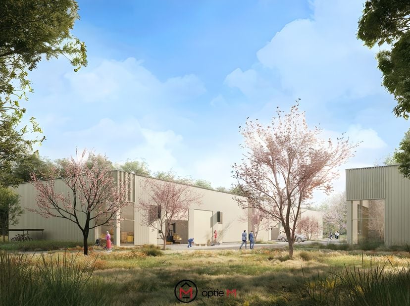 In het bedrijvenpark Hoge Molen, gelegen in de industriezone Molestede in het noorden van Vlaams-Brabant, stellen we je graag deze ruime KMO-unit voor