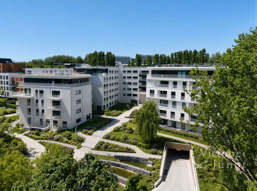 WSL : Ideaal gelegen nabij Cultuurcentrum Wolubilis en Shopping Woluwe, tegenover een groen gebied, dit nieuwe twee-slaapkamer appartement op de 4e ve