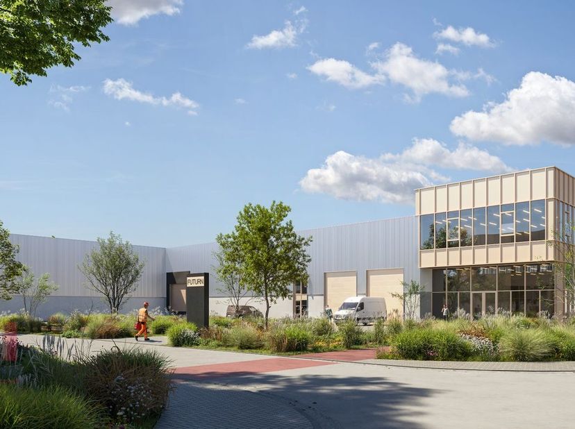 Nieuw bedrijfsgebouw van 3.681&amp;nbsp;m² opslag,&amp;nbsp; 180 m² showroomruimte, 179 m² kantoren en 38 privatieve parkeerplaatsen&amp;nbsp; te koop. Uitermate