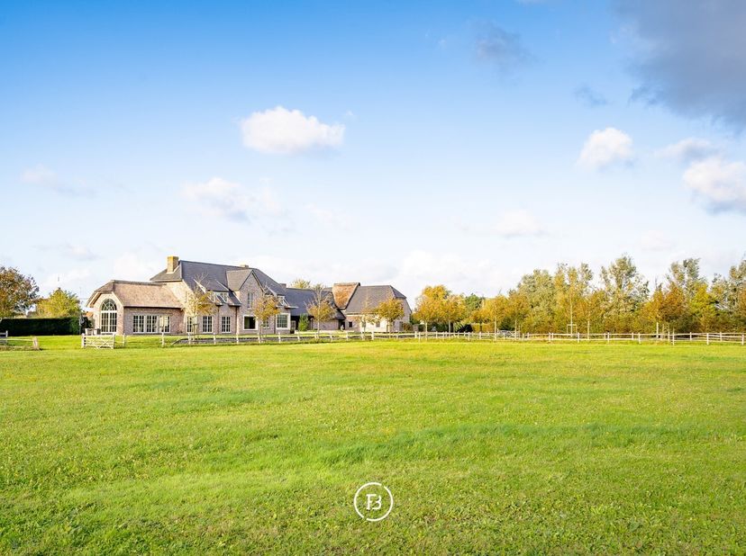 Verscholen in een groen en privatief domein van 1,5 ha bevindt zich dit indrukwekkende landhuis met een bewoonbare oppervlakte van maar liefst 605 m2.
