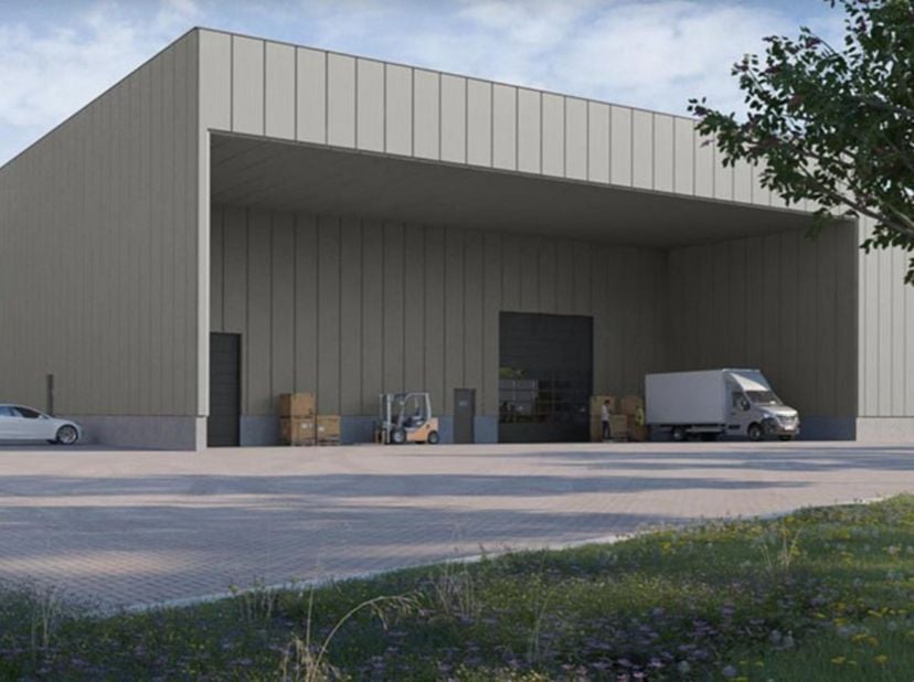 Magazijnen vanaf 4.000m² tot 13.850m², met of zonder kantoren, op maat te koop in nieuwbouwproject te Rijkevorsel. Het ganse project voorziet 34.000m²