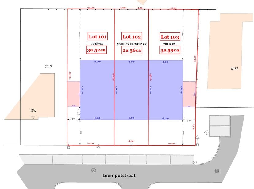 Terrain à vendre à Leemputstraat lot101102103,
                    9500 Moerbeke
