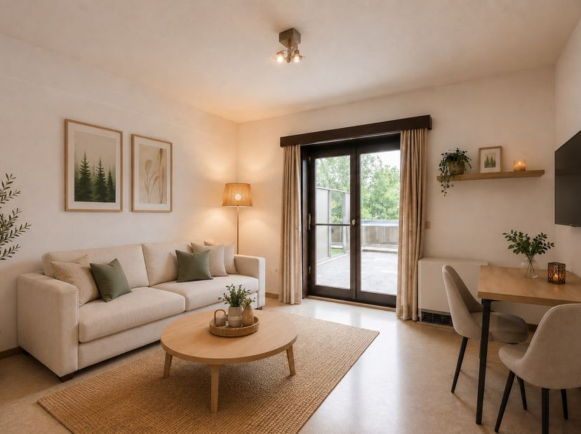 Algemeen <br />
Dit gezellige appartement bevindt zich aan Hoefijzer 22 bus 1C in Aalter. De ligging is bijzonder gunstig, op korte afstand van het st