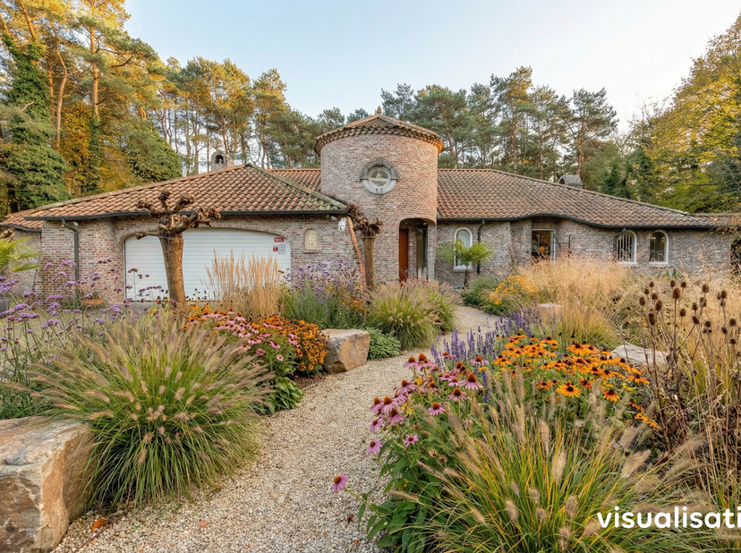 Rustig gelegen villa in Spaanse stijl met zeer ruime woonkamer, bureaugedeelte, drie slaapkamers, twee badkamers op ruim 2.800 m². Epc-score: 250 kWh/