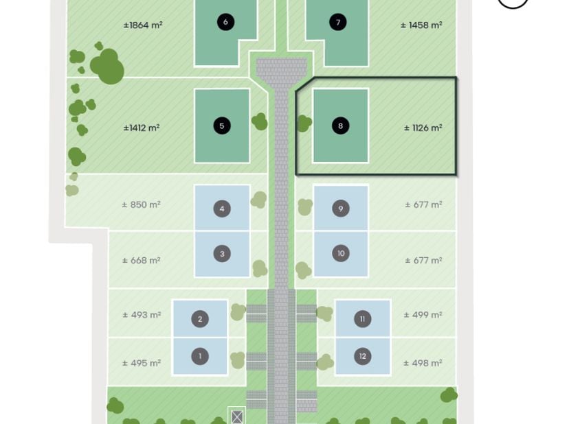 Dit uitzonderlijk ruim perceel voor villabouw op maat is maar liefst 1126 m² groot en ligt op het einde van een nieuw aangelegde doodlopende straat aa