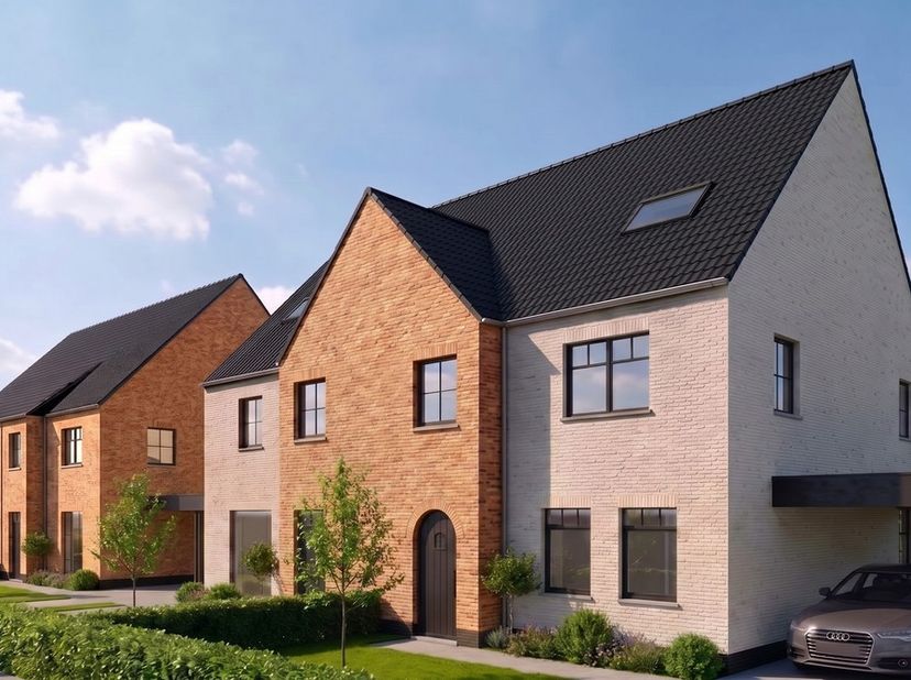 Op de hoek van de Handekenskruidstraat en de Pijkestraat in Oostakker realiseren we binnenkort vier stijlvolle halfopen woningen met een charmante lan