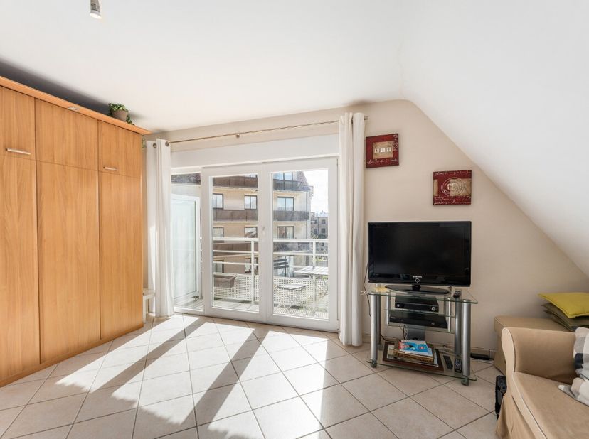 [[ DIT PAND NEEMT DEEL AAN DE ERA OPEN HUIZEN DAG OP 13/6 VAN 11:00 TOT 12:00 ]] De Panne: Gerenoveerde studio met lichtrijke woonkamer en terras in h