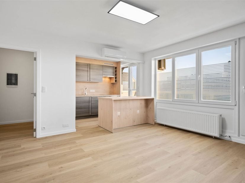 Immo Leolux biedt dit volledig gerenoveerde appartement met 2 slaapkamers en kelder aan, vlakbij het centrum van Anderlecht.<br />
<br />
Het appart