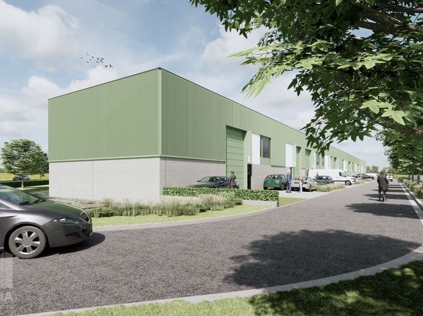 Nieuwbouw KMO-unit te koop met een oppervlakte van 156 m² en 2 privatieve parkeerplaatsen.<br />
De lood maakt deel uit van de nieuwe KMO-ontwikkeling