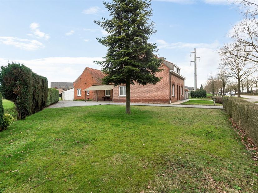 Te renoveren gezinswoning met 3 slaapkamers op 1.110 m²<br />
Omschrijving<br />
Gelijkvloers<br />
Via de inkomhal betreedt u de woning. De leefruimt