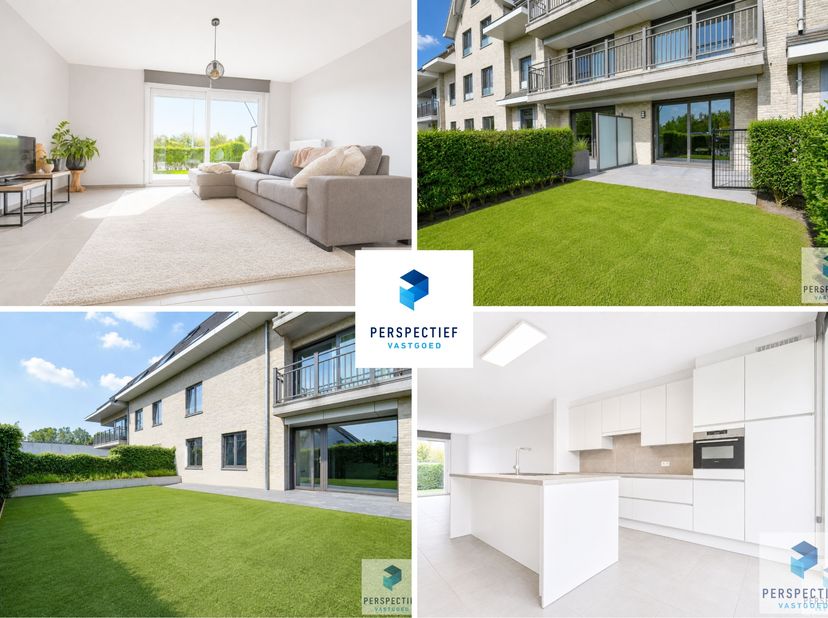 Ruim gelijkvloers appartement met 2 slaapkamers, voor-én achtertuin met terras op een toplocatie. Dit recent appartement is rustig gelegen en kijkt ui