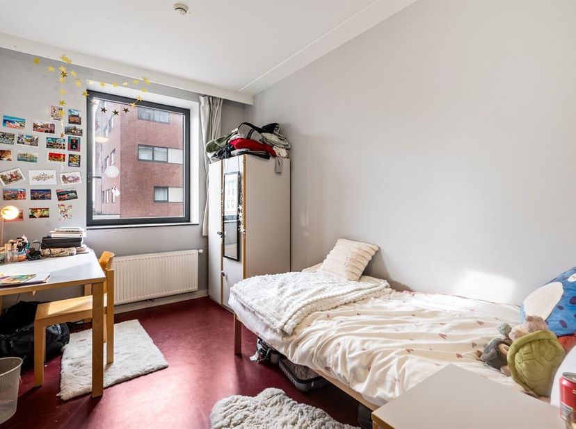 Deze gemeubileerde kamer is uitstekend gelegen aan de Vaart, op korte afstand van het centrum van Leuven en vlakbij een park. Dankzij de vlotte verbin