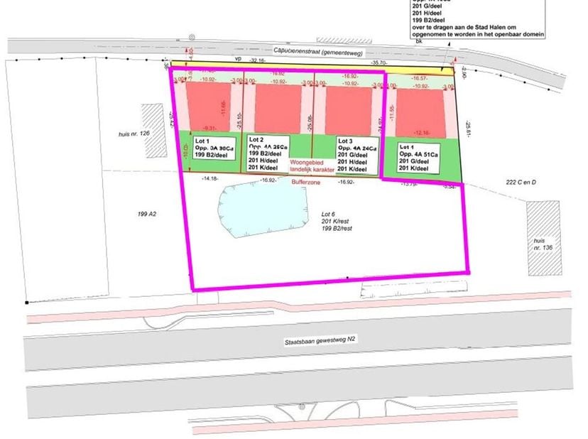 Richtprijs: € 145.000,00 Projectgrond te koop Capucienenstraat / Staatsbaan in Halen. Deze strategisch gelegen gronden combineren een vlotte bereikbaa