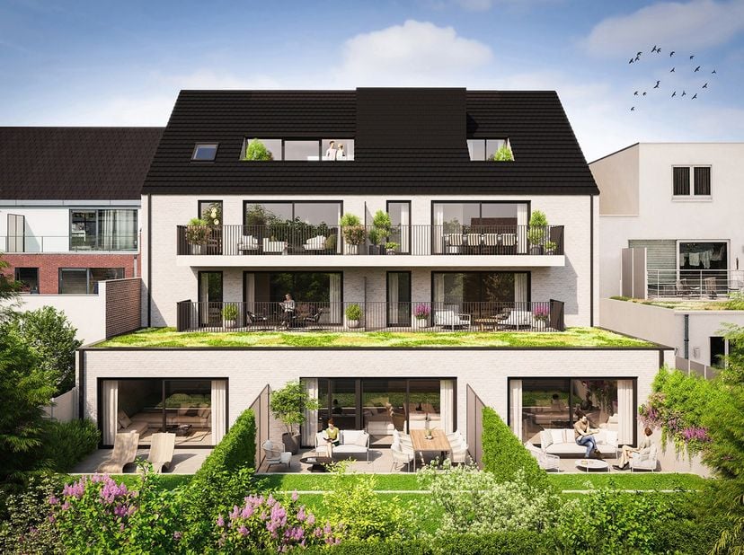 *Oplevering voorzien eerste helft van 2026!* **Mogelijkheid tot aankoop aan 6% BTW op constructiewaarde** Schotterend gelijkvloersappartement met aang
