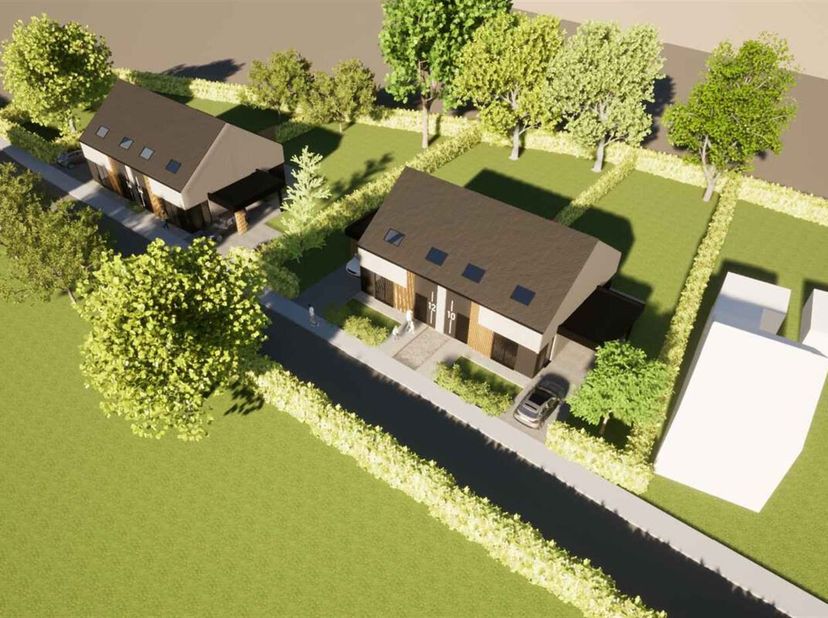 Te koop: projectgrond met vergunning voor 4 halfopen woningen<br />
Bent u op zoek naar een projectgrond met onmiddellijk ontwikkelingspotentieel? Dan
