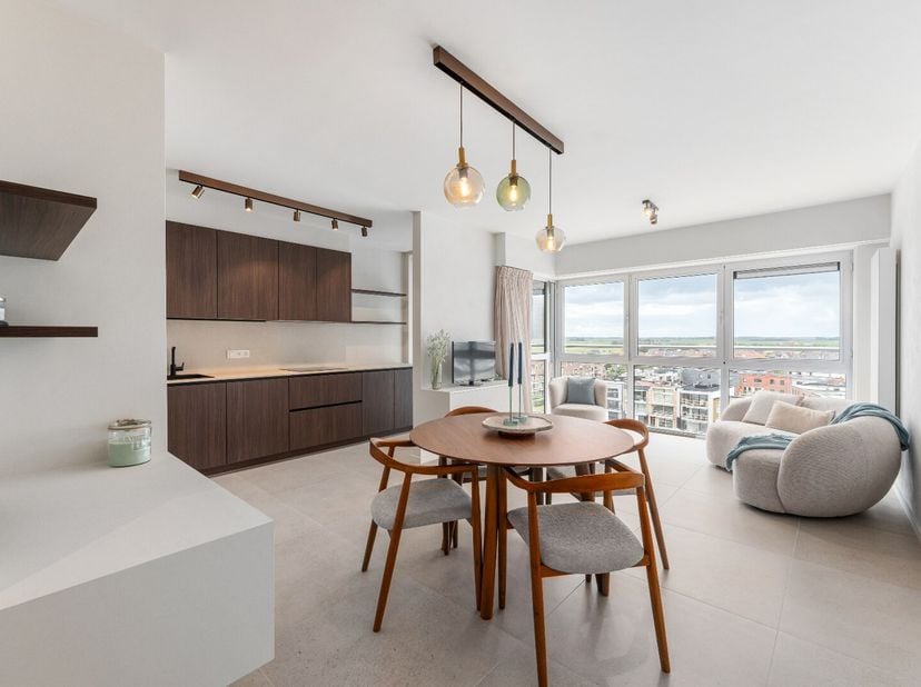In dit gezellig en volledig gerenoveerde appartement langs de achterkant van de Zeedijk kan u genieten van een panoramisch uitzicht over de polders. D