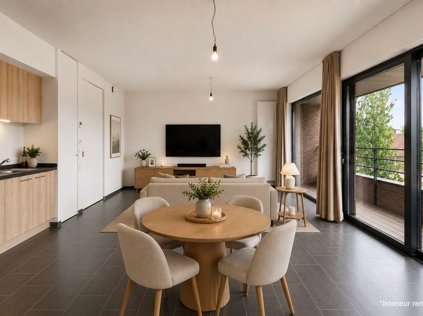 Voor meer info en foto’s, surf naar www.swevers.be – Deze instapklare serviceflat aan ’t Dorp 47 in Houthalen combineert comfortabel wonen met een cen