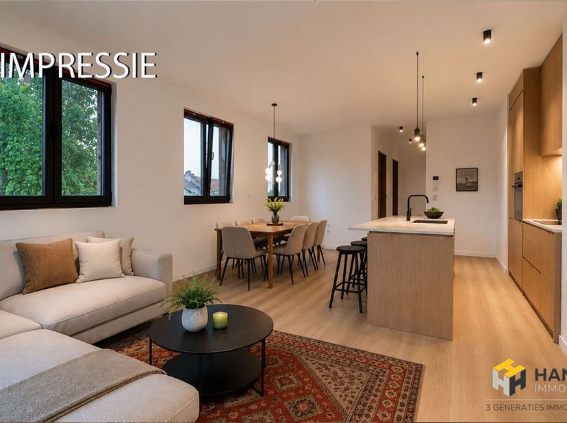 Nieuwbouwappartement (81 m²) met 2 slaapkamers en zuid-georiënteerd terras (6 m²) in Antwerpen (2020).<br />
<br />
Het pand is gelegen op de hoek v