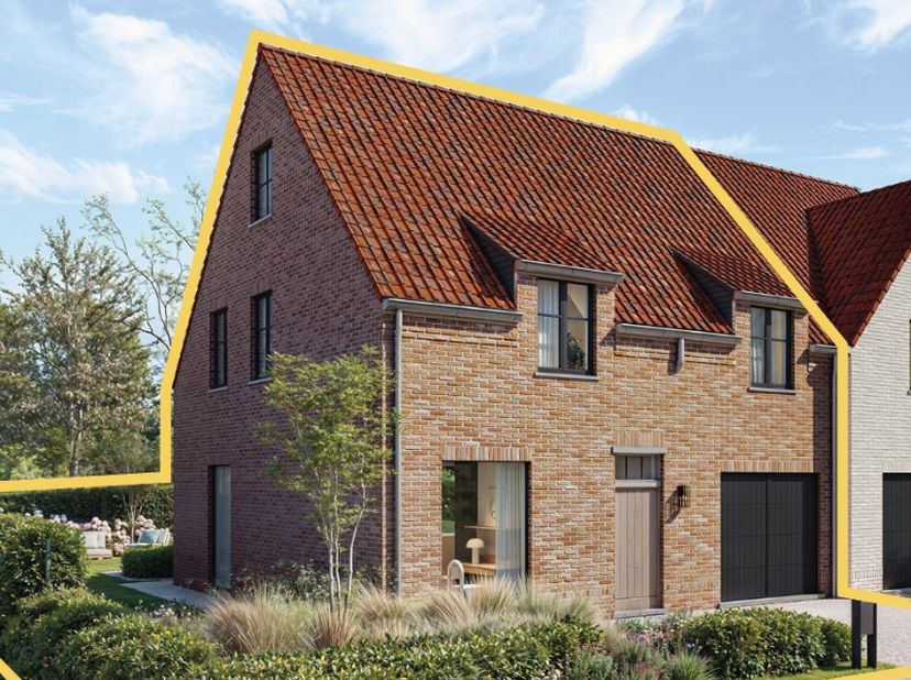 Dicht bij het centrum van Oostkamp realiseert Dumobil Woonprojecten deze halfopen nieuwbouwwoning in landelijke bouwstijl in de Guido Gezellestraat op