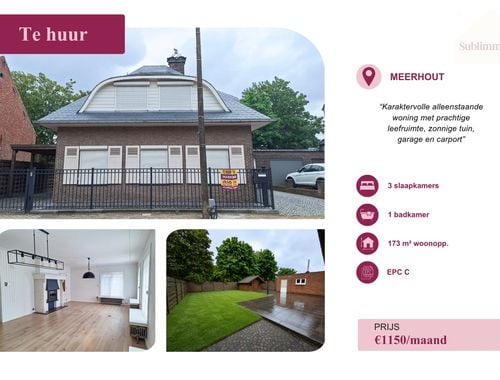                                         Maison unifamiliale à louer à Meerhout, € 1.150
