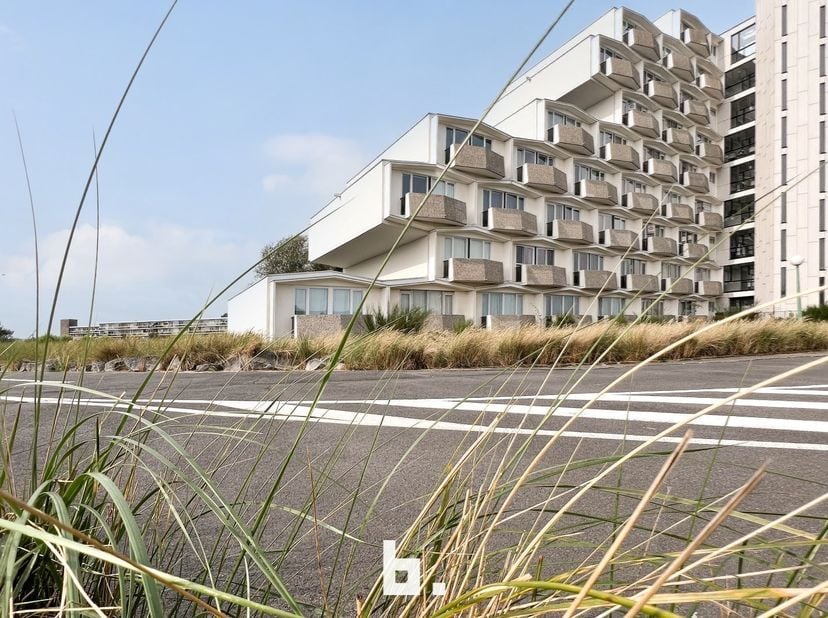 Dit volledig gerenoveerd 2 slaapkamer appartement met ruime terrassen voor- en achteraan bevindt zich op de 3e verdieping en is gelegen in een groene