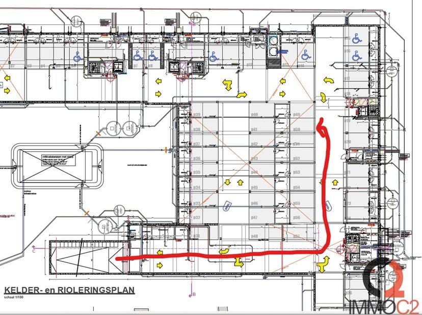 Autostaanplaats nr. 50 gelegen in de ondergrondse parkeerkelder van residentie Leyndecker, in het centrum van Veerle Laakdal.<br />
De autostaanplaats