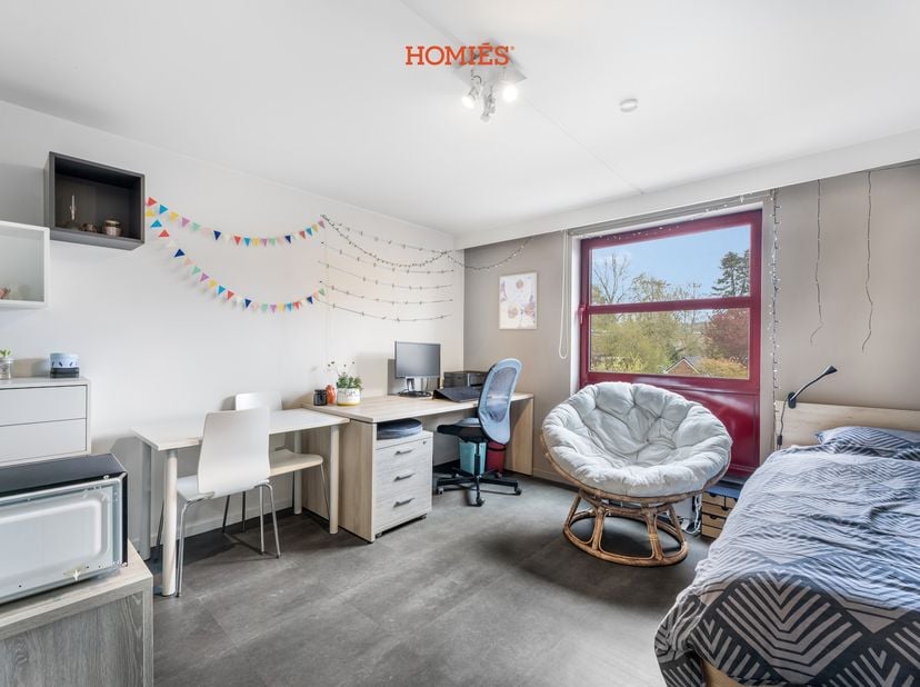 Op zoek naar een interessante studio op een centrale en vlot bereikbare locatie in Leuven? Deze gemeubelde studio is gelegen aan de Kapucijnenvoer 50,