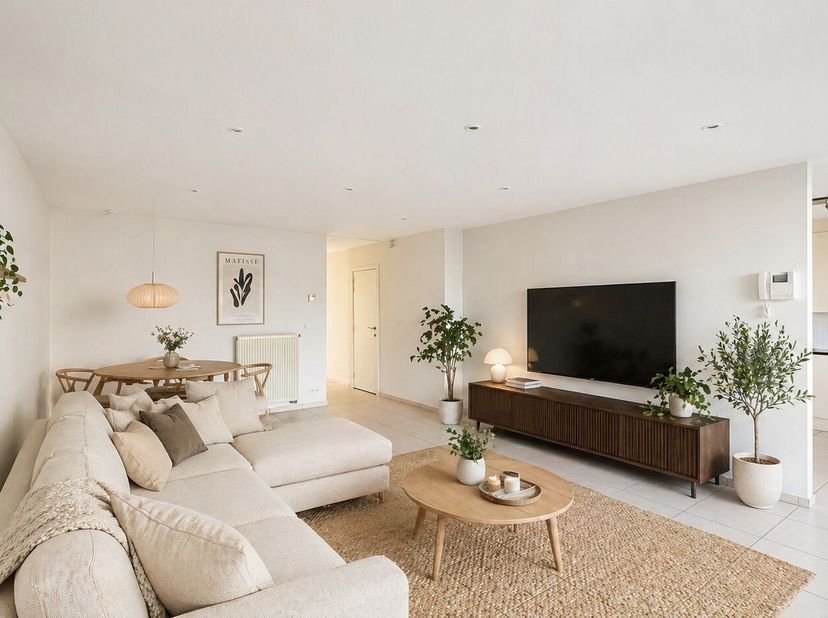 Groot appartement op de gelijkvloerse verdieping van een verzorgd gebouw in het dorp van Westkapelle, op fietsafstand van het centrum van Knokke. Een