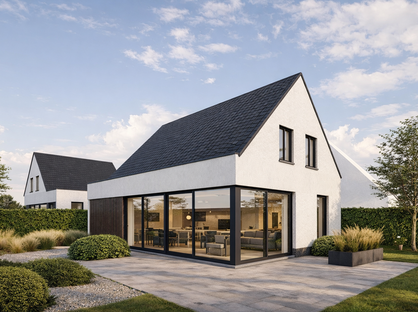 Instapklare nieuwbouwwoning met zuidgerichte tuin in rustige wijk<br />
EPC-label: A<br />
Mobiscore: uitstekende bereikbaarheid<br />
In een rustige